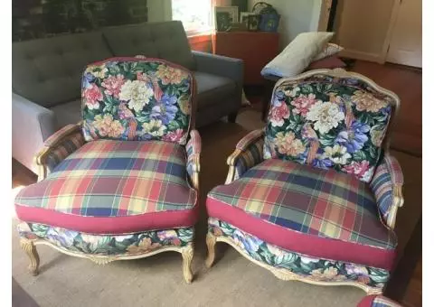 2 French bergere chairs